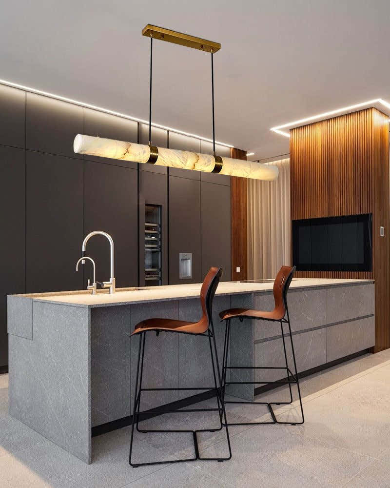Minimalist Linear Cylinder Alabaster Ceiling Pendant Lamp & Wall Scoces Collections