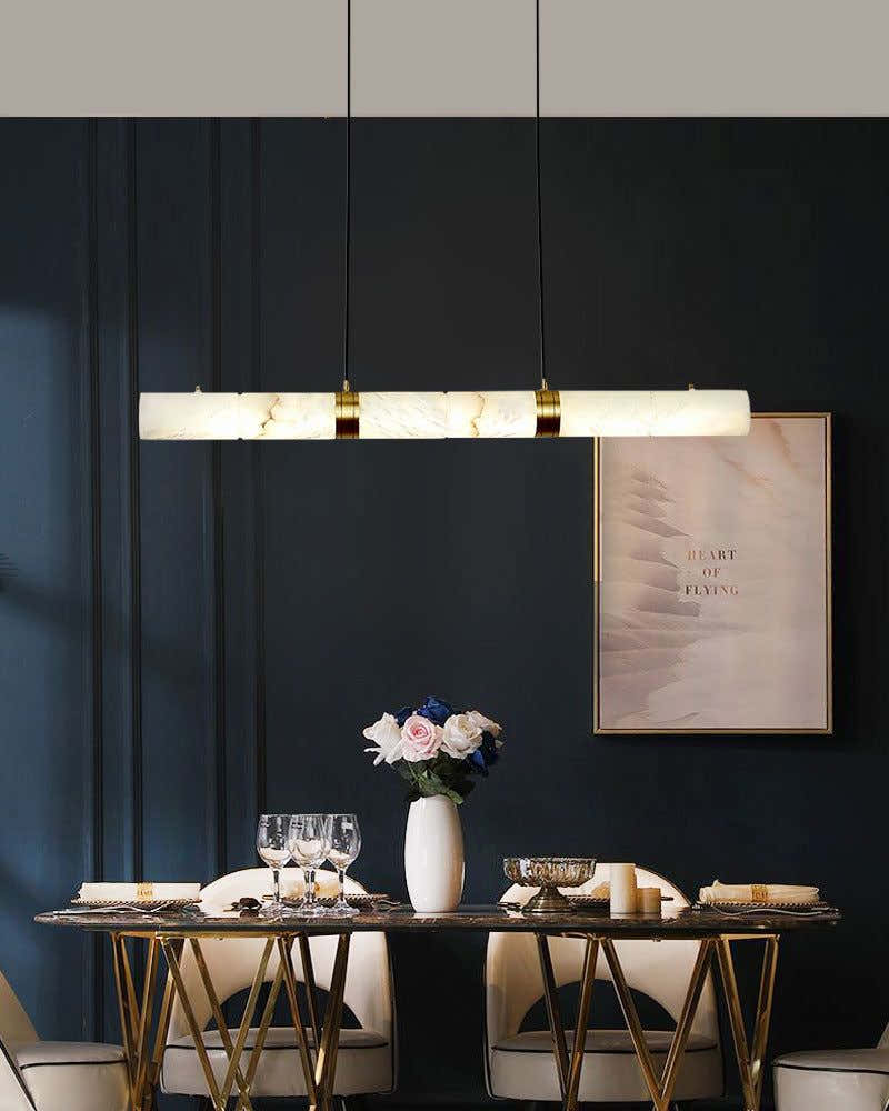 Minimalist Linear Cylinder Alabaster Ceiling Pendant Lamp & Wall Scoces Collections