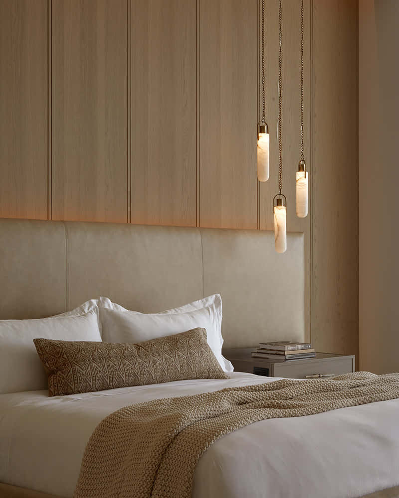 7-lights Brass Ceiling Pendant Lights | Alabaster Flint Drop Chain Lights