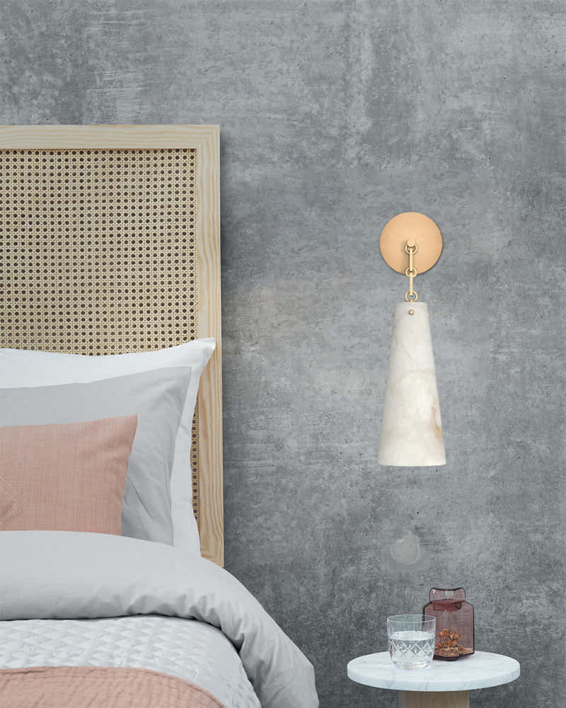 Modern Alabaster Chandelier 2 Light, Double Pendant with adjustable brass/black chain