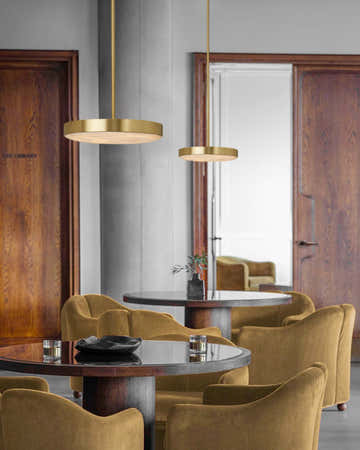 Black Brass Modular Natural Alabaster Mini Anvers Dome Ceilin LED Suspension Lamp