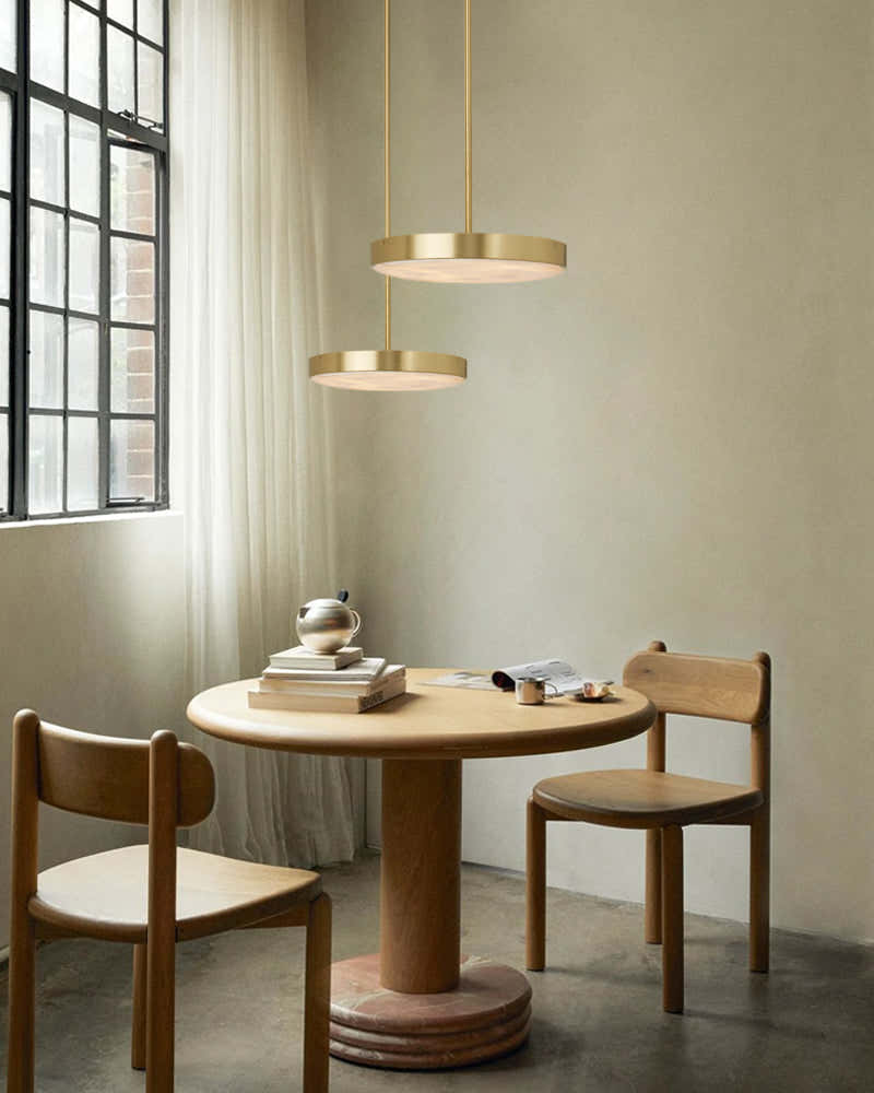 Black Brass Modular Natural Alabaster Mini Anvers Dome Ceilin LED Suspension Lamp