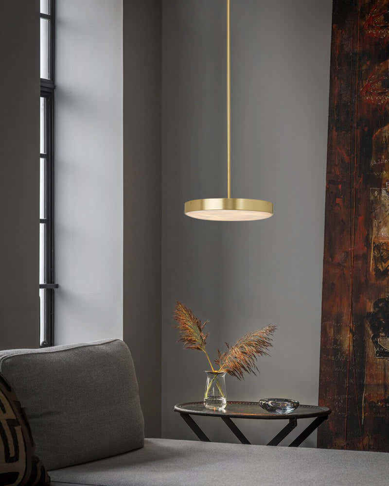 Black Brass Modular Natural Alabaster Mini Anvers Dome Ceilin LED Suspension Lamp