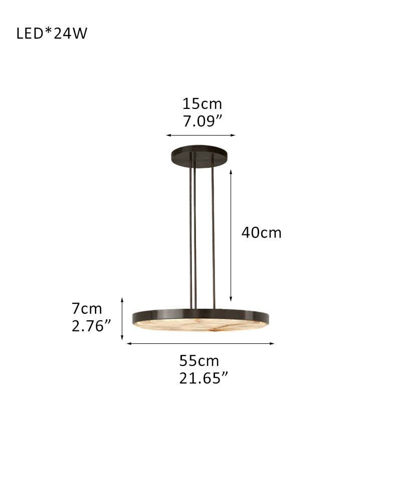 Black Brass Modular Natural Alabaster Mini Anvers Dome Ceilin LED Suspension Lamp