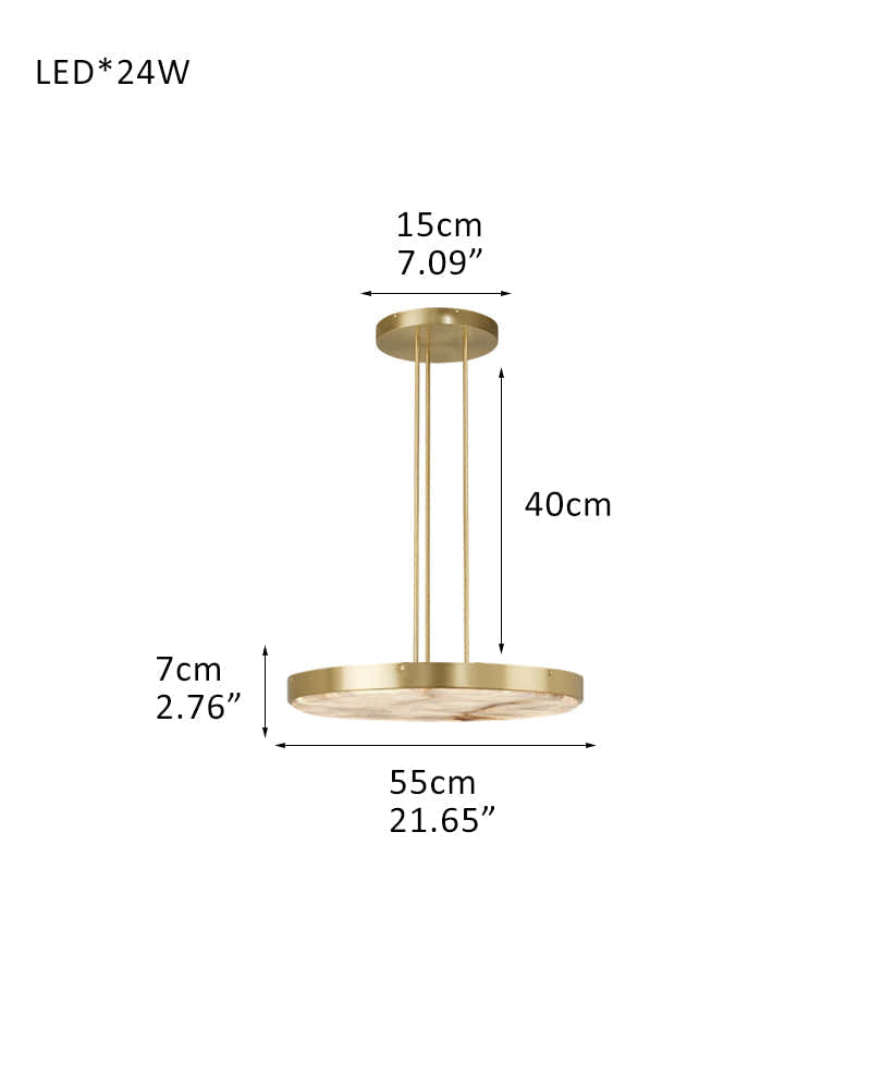 Black Brass Modular Natural Alabaster Mini Anvers Dome Ceilin LED Suspension Lamp