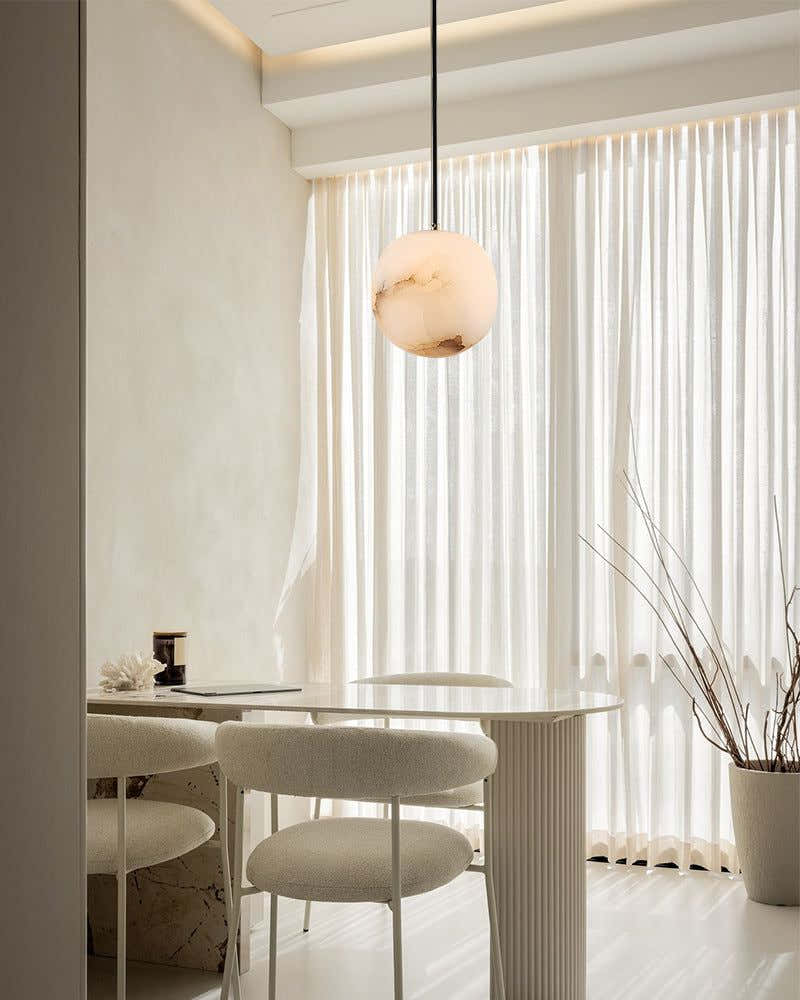 Modern Round Alabaster Globe 4" Wide Multi Light Pendant Polished Gold for Kitchen