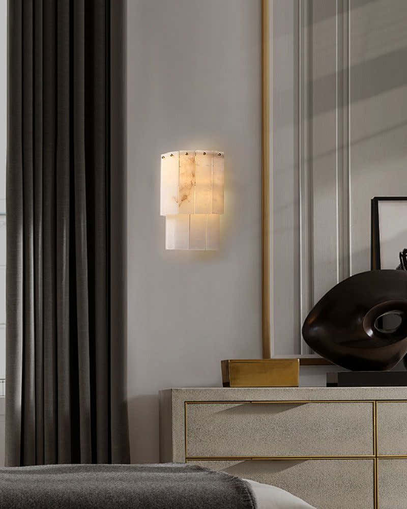 Warm White Modern Round Multi-Tier Alabaster Foyer Chandeliers in Black Frame