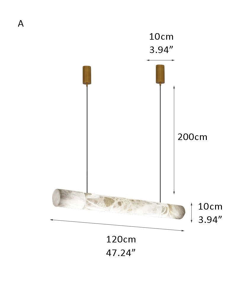 LED Linear Creative White Alabaster Liberty Hanging Light | Straight/Curved Design
