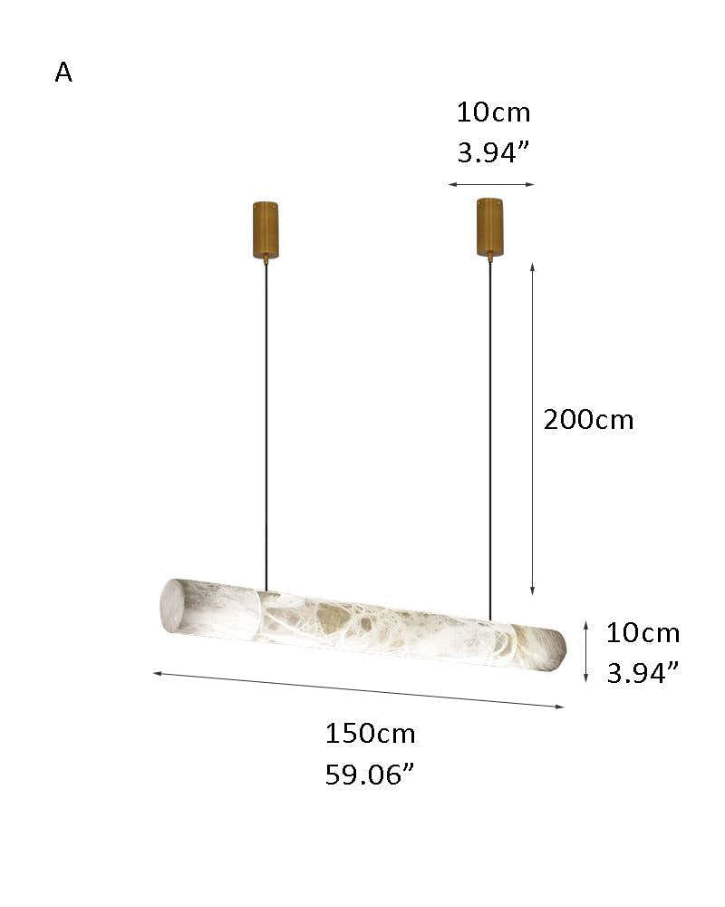 LED Linear Creative White Alabaster Liberty Hanging Light | Straight/Curved Design