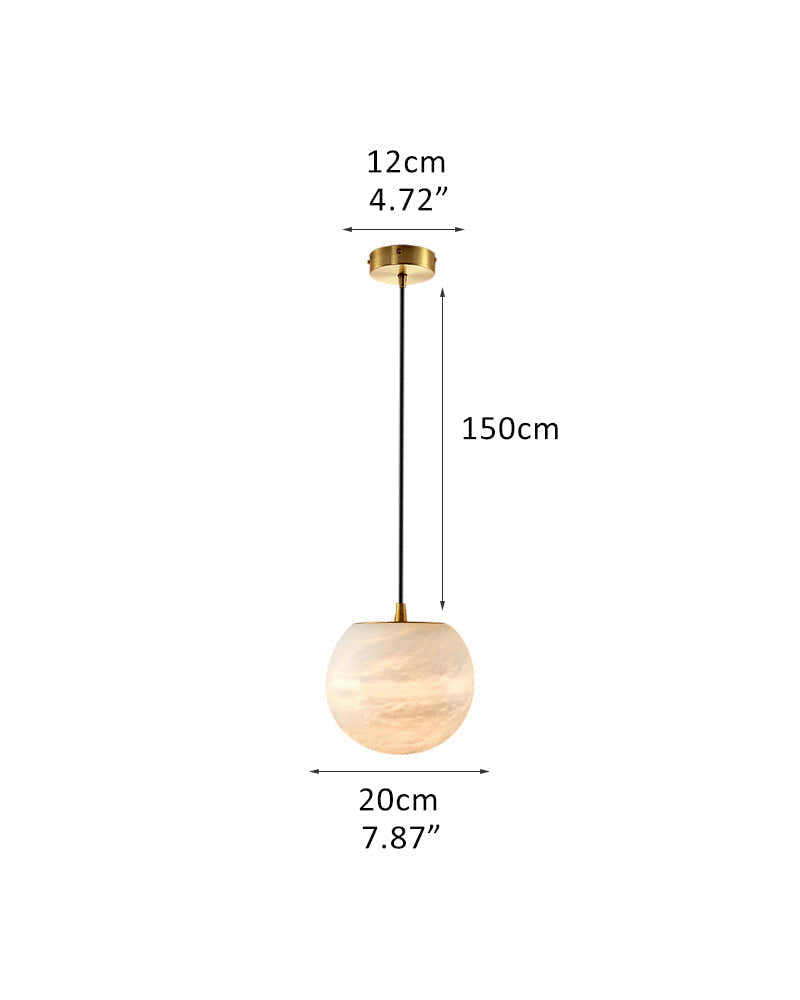 Modern Moon Alabaster Sphere Multi-Light Chandelier Indoor Lighting