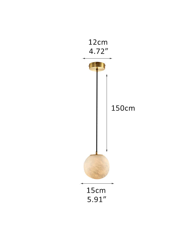 Modern Moon Alabaster Sphere Multi-Light Chandelier Indoor Lighting