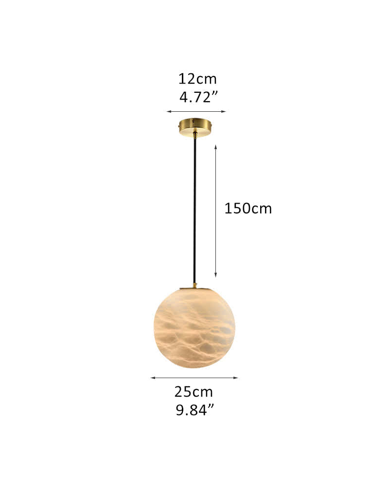Modern Moon Alabaster Sphere Multi-Light Chandelier Indoor Lighting