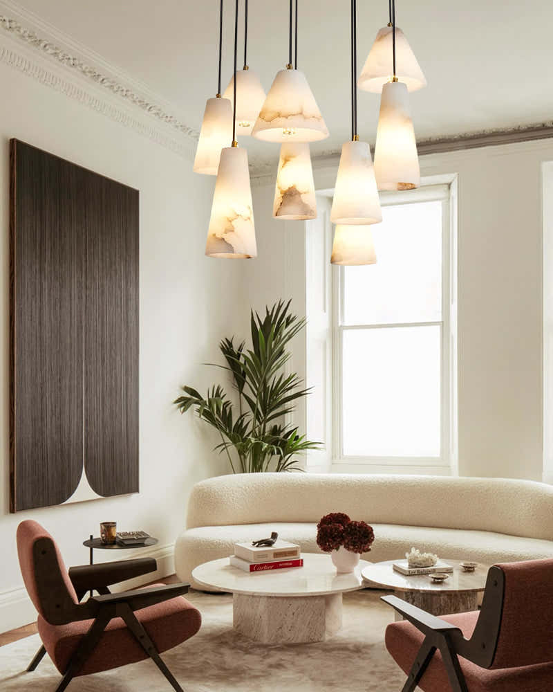 5 Sets of Cone Spanish Alabaster Shade Dome Ceiling Pendant Light Living room