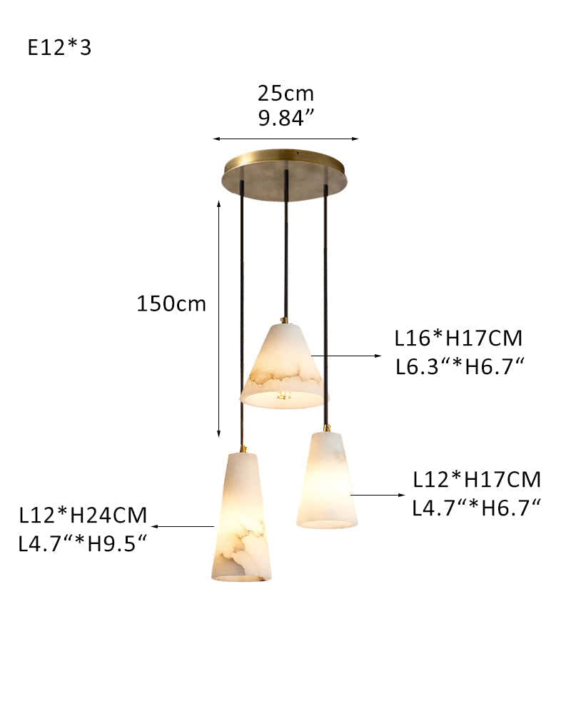 5 Sets of Cone Spanish Alabaster Shade Dome Ceiling Pendant Light Living room