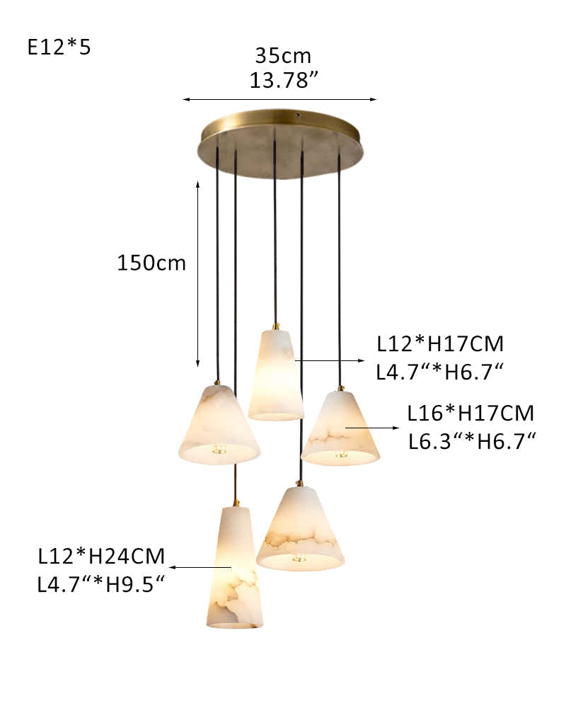 5 Sets of Cone Spanish Alabaster Shade Dome Ceiling Pendant Light Living room
