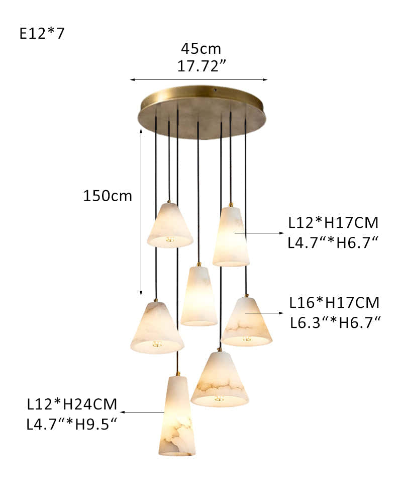 5 Sets of Cone Spanish Alabaster Shade Dome Ceiling Pendant Light Living room