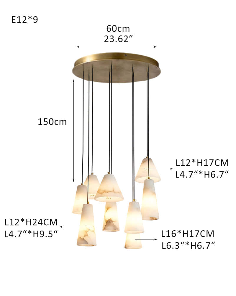5 Sets of Cone Spanish Alabaster Shade Dome Ceiling Pendant Light Living room