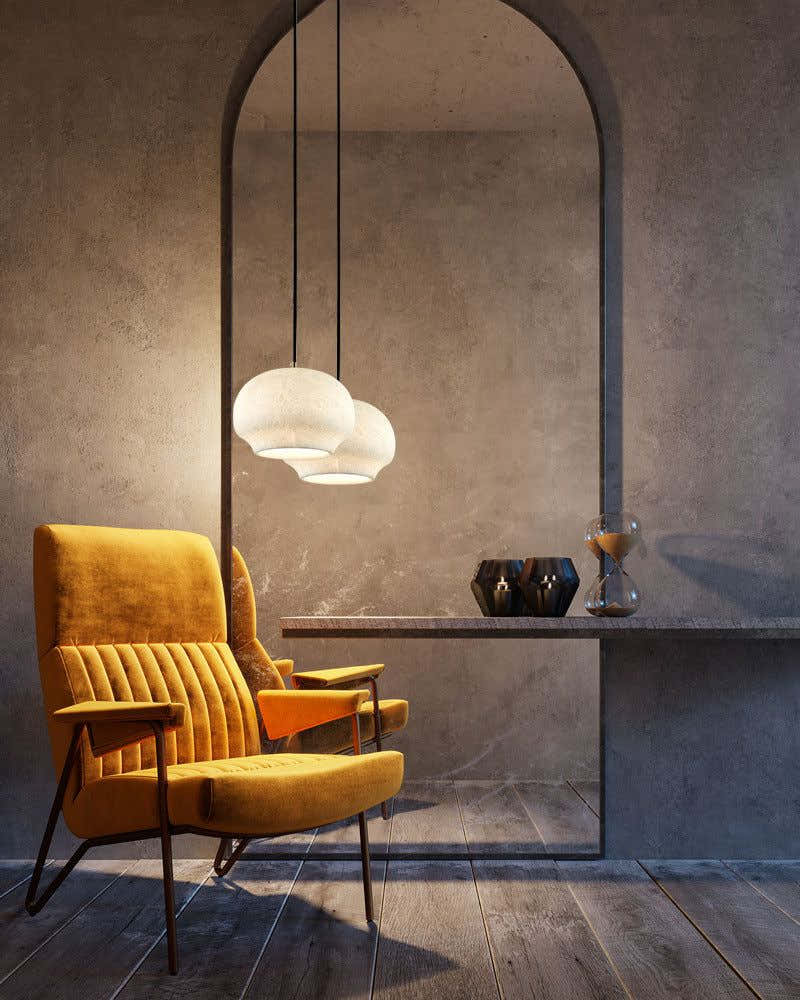 Vintage Simple White Natural Alabaster Dimming Pendant lamp for Home decor