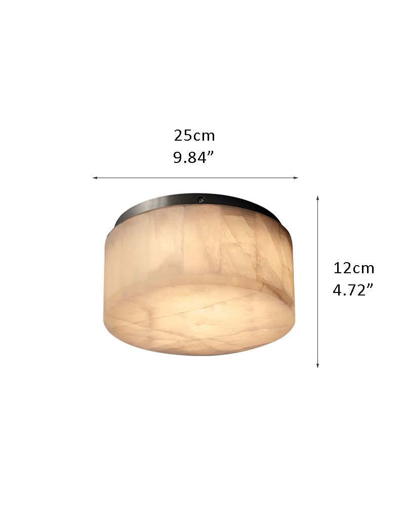 Modern Round Alabaster Ceiling Lights Brushed Brass/Black Dome Plate for bedroom