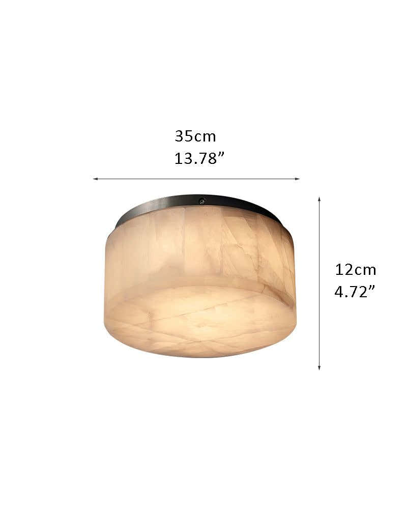 Modern Round Alabaster Ceiling Lights Brushed Brass/Black Dome Plate for bedroom