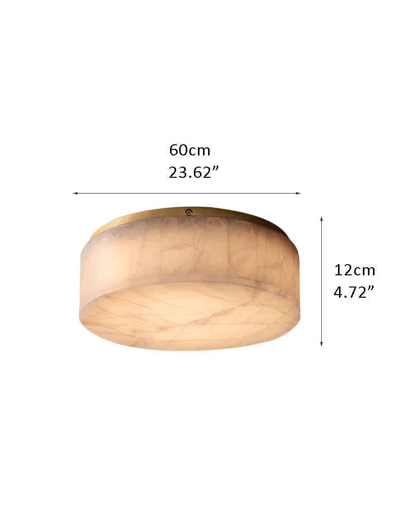 Modern Round Alabaster Ceiling Lights Brushed Brass/Black Dome Plate for bedroom