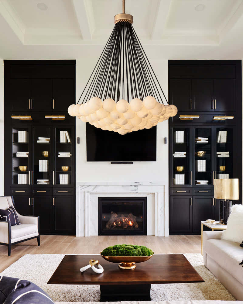 30 lights Cluster Alabaster Globe Chandelier with long cord for high ceiling entrance