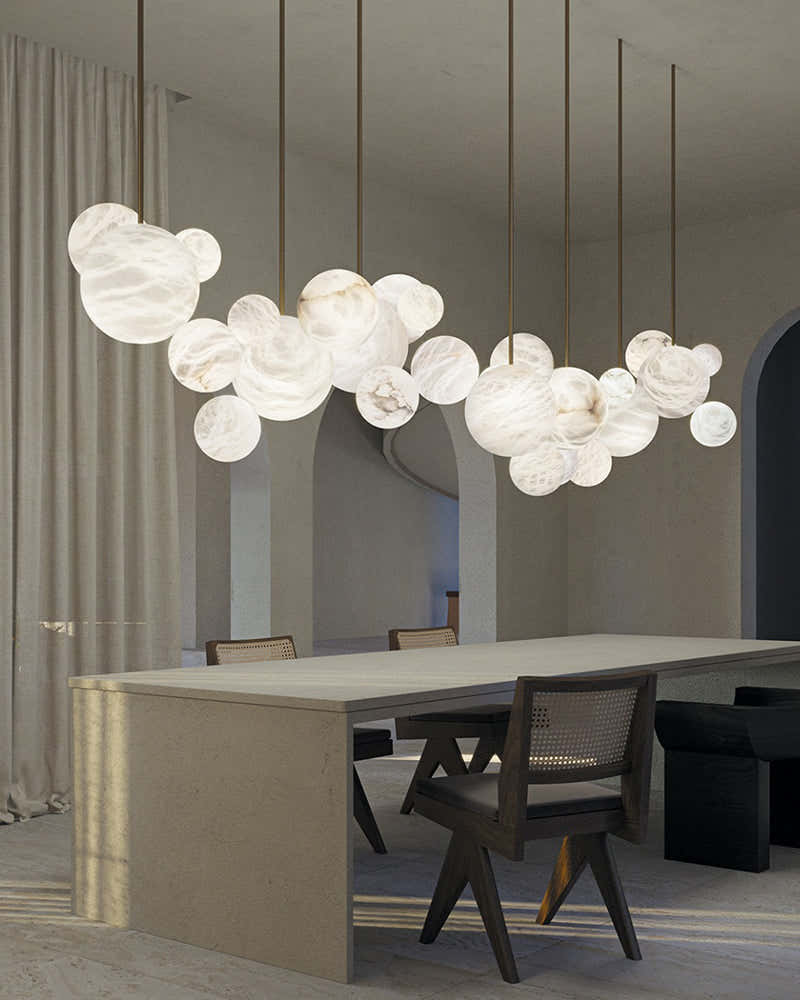 Cluster White Alabaster Long Pendant Lamp Cord ceiling for home decor