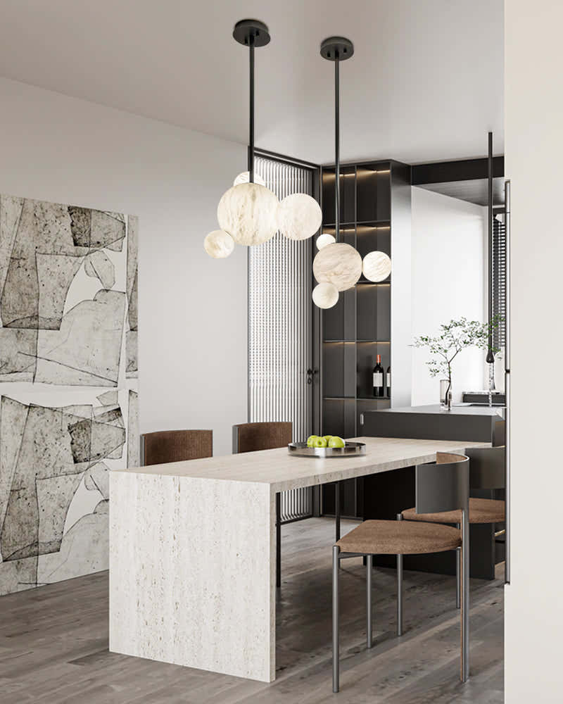 Cluster White Alabaster Long Pendant Lamp Cord ceiling for home decor