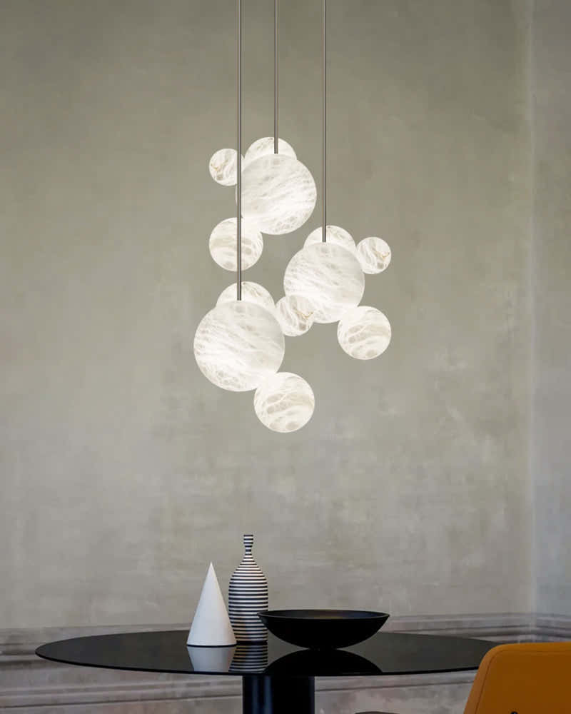Cluster White Alabaster Long Pendant Lamp Cord ceiling for home decor