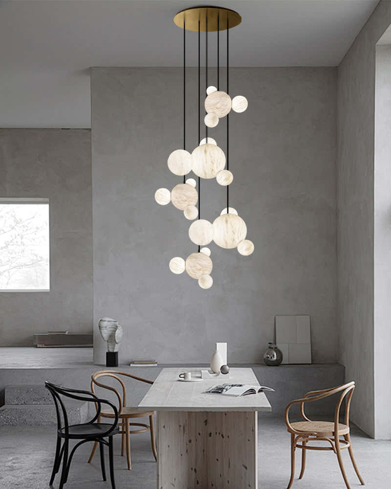 Cluster White Alabaster Long Pendant Lamp Cord ceiling for home decor
