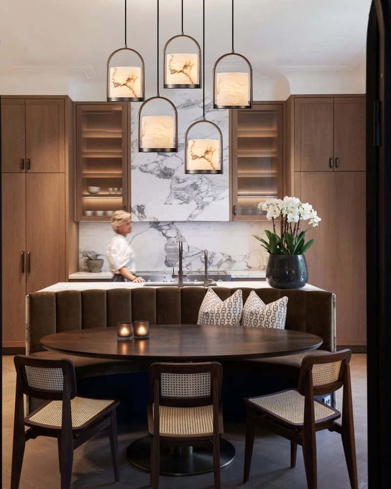 3 lights cluster alabaster dome brass pendant indoor lighting ceiling for kitchen island