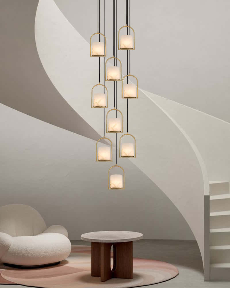 3 lights cluster alabaster dome brass pendant indoor lighting ceiling for kitchen island