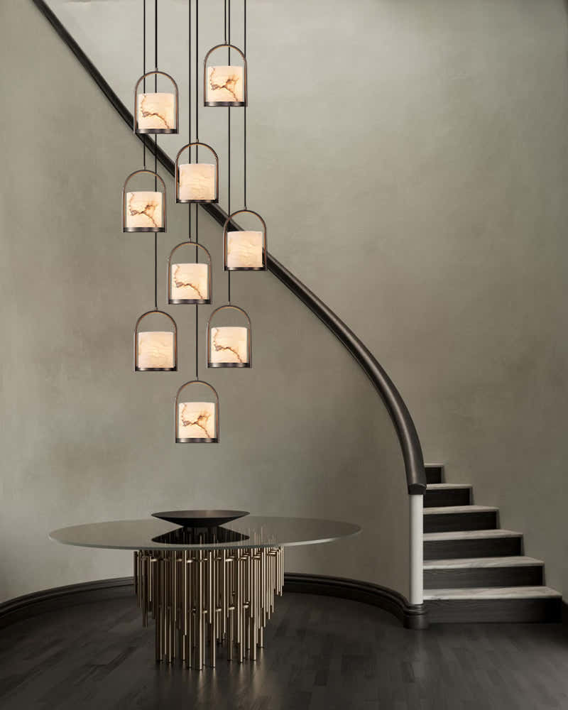 3 lights cluster alabaster dome brass pendant indoor lighting ceiling for kitchen island