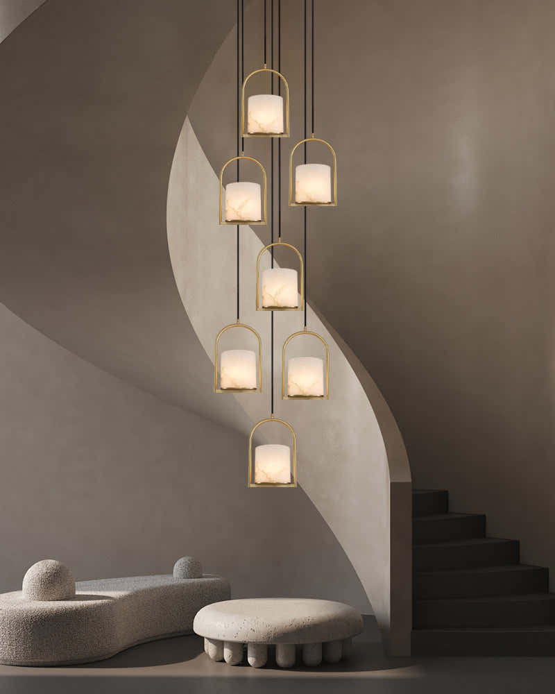 3 lights cluster alabaster dome brass pendant indoor lighting ceiling for kitchen island