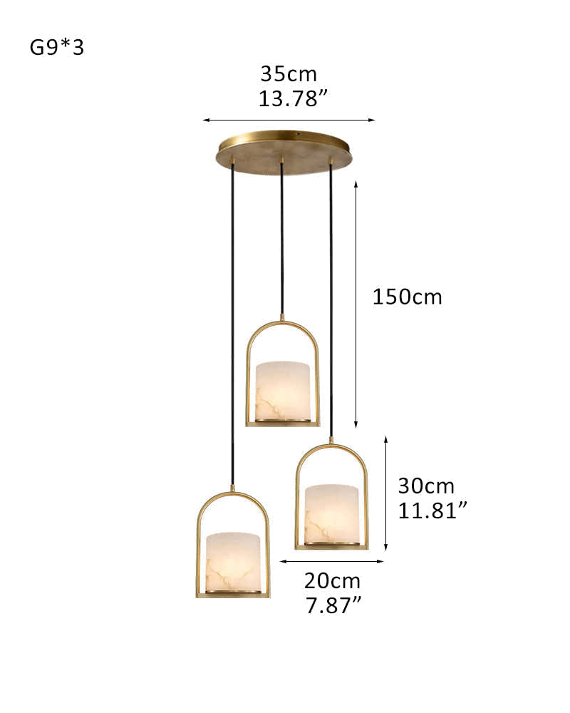 3 lights cluster alabaster dome brass pendant indoor lighting ceiling for kitchen island