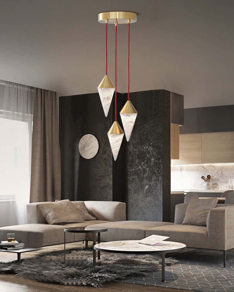 Minimalist Style Cone Alabaster Pendant Light for living room,4.3" Dia
