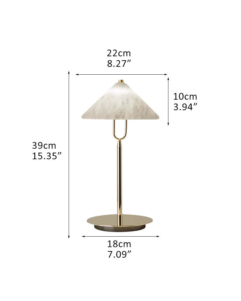 Fuji Cone Alabaster Desk Table Lamp Wide 8" for bedroom home decor
