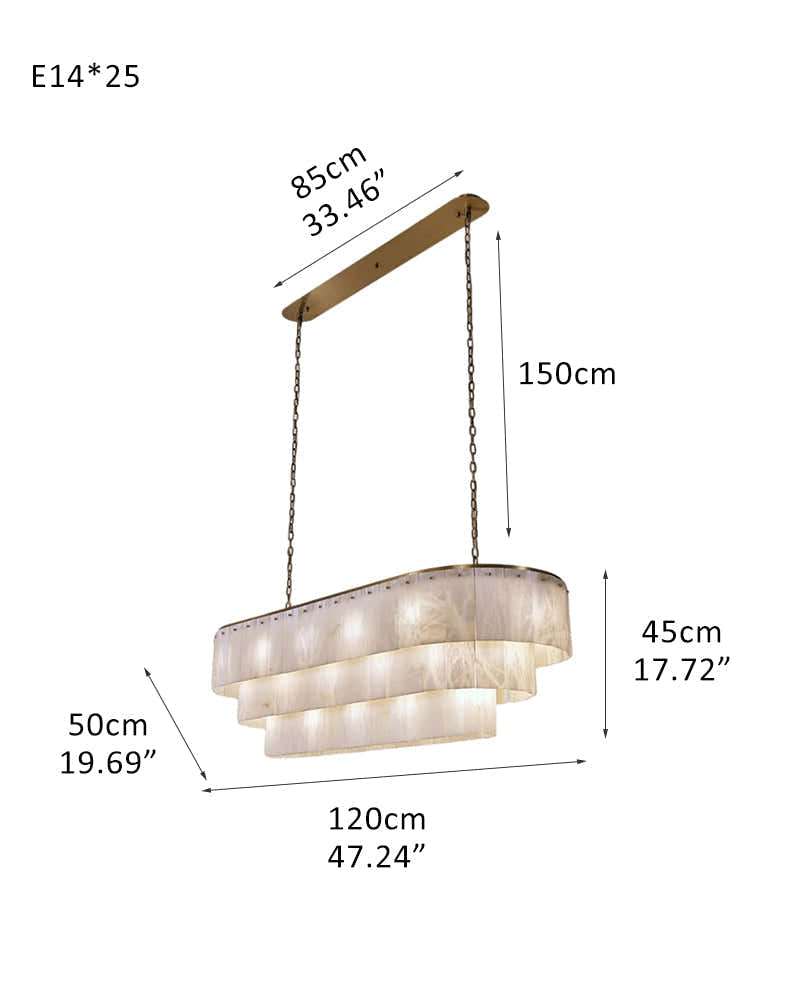 Stairwell Luxury Modern LED High Ceiling Large Alabaster Chandelier