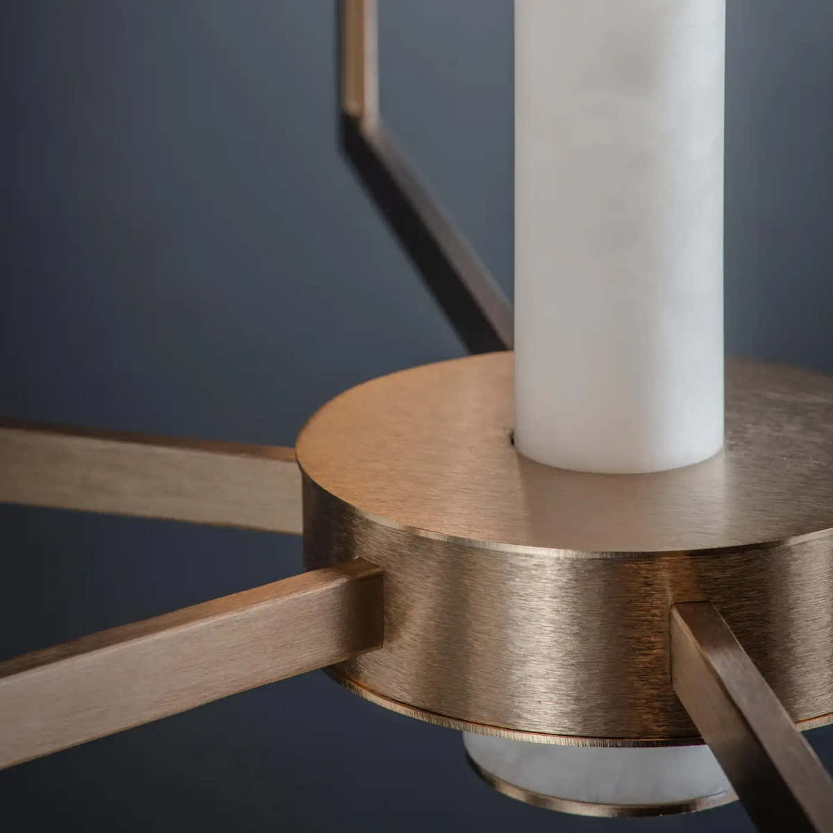 Contemporary  Alabaster 6-arm Compass Chandelier