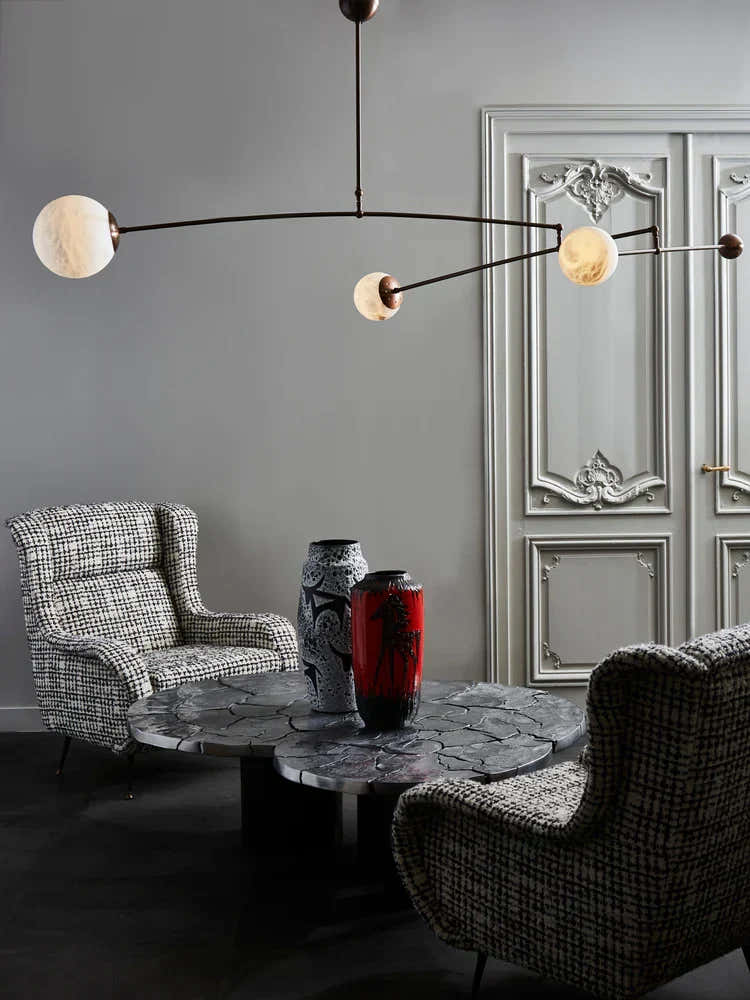 Alabaster Triple Mobile Chandelier
