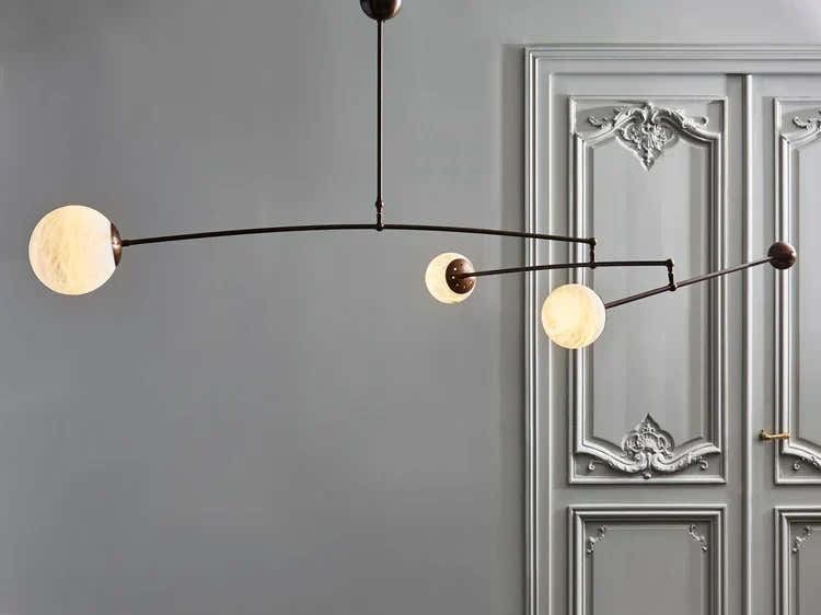 Alabaster Triple Mobile Chandelier