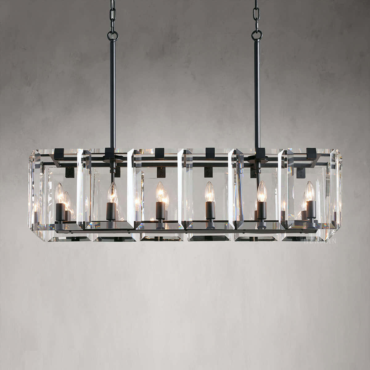 Amaya Rectangular Chandelier 40" 53"