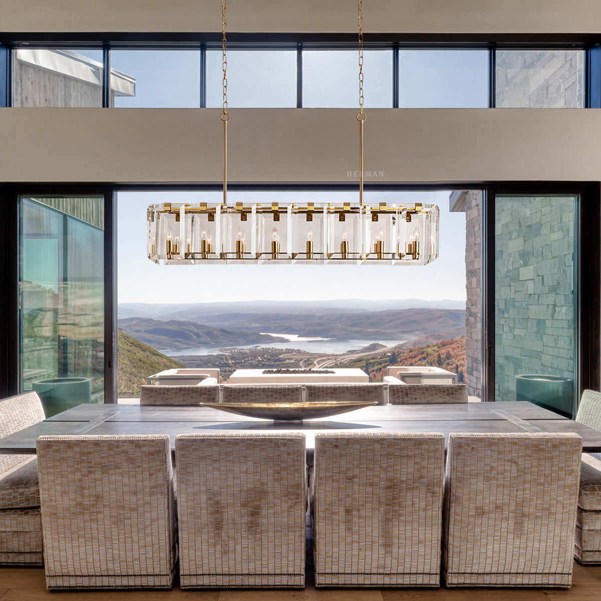 Amaya Rectangular Chandelier 40" 53"