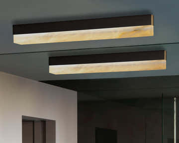 Artes Ceiling Mounted Alabaster Bathroom Light