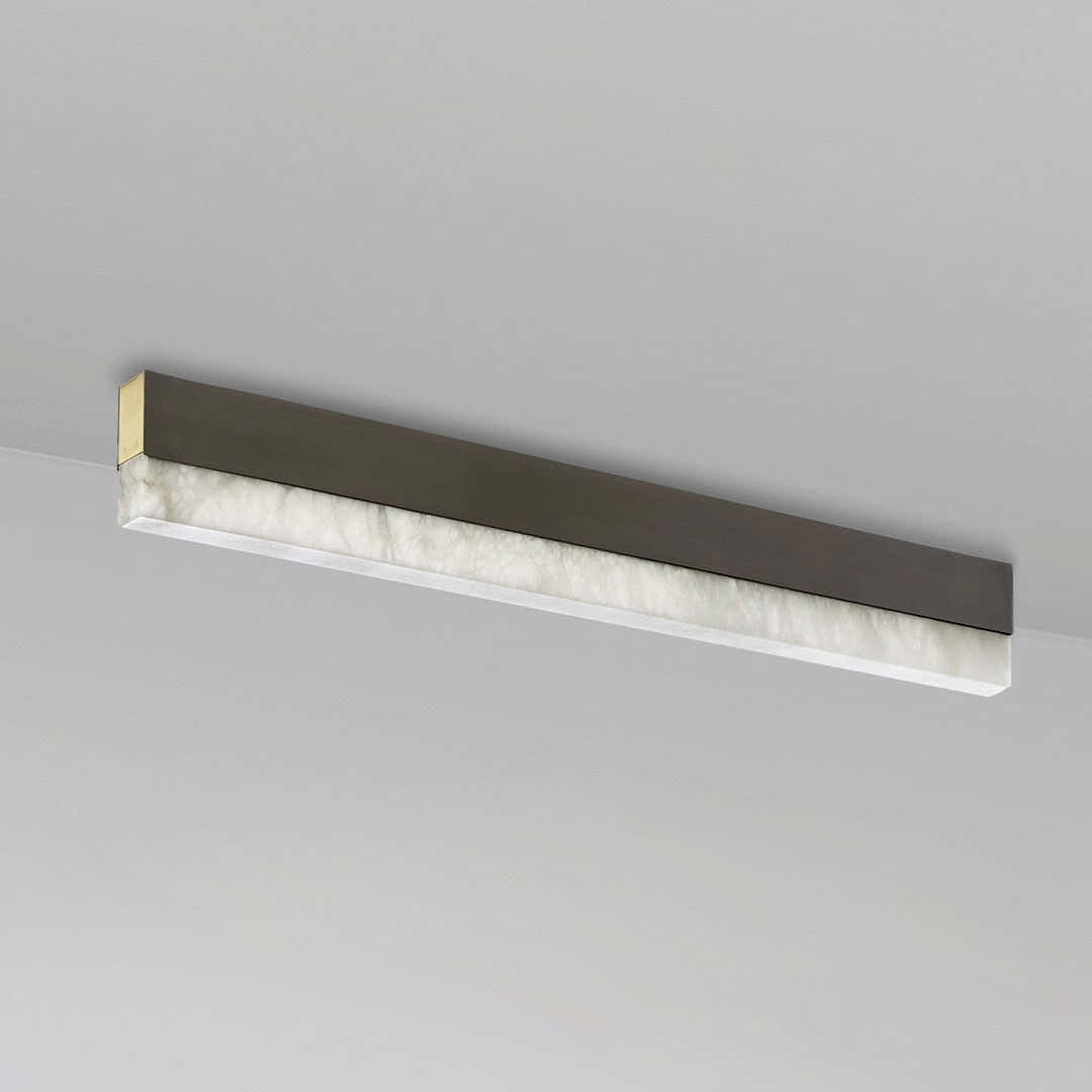 Artes Ceiling Mounted Alabaster Bathroom Light