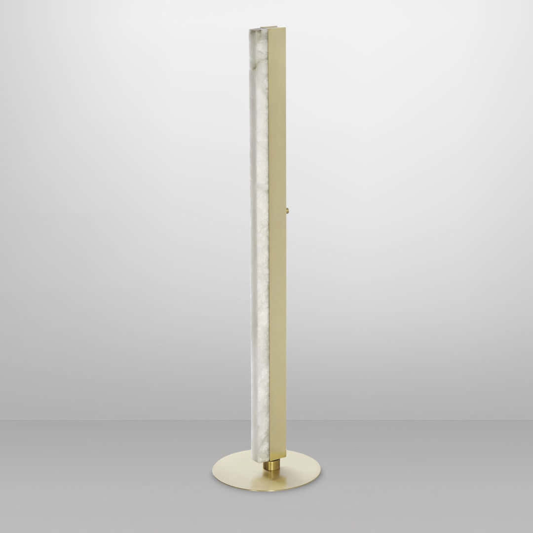 Artes Floor Light - Alabaster, Satin Brass & Bronze