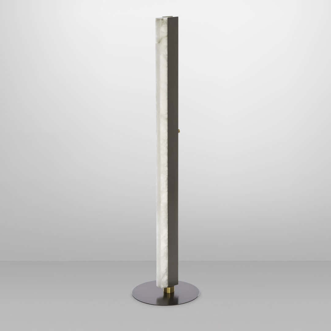 Artes Floor Light - Alabaster, Satin Brass & Bronze
