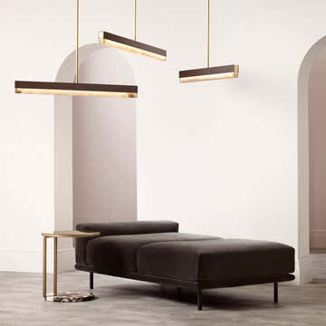 Artes Pendant Light - Alabaster, Bronze & Satin Brass