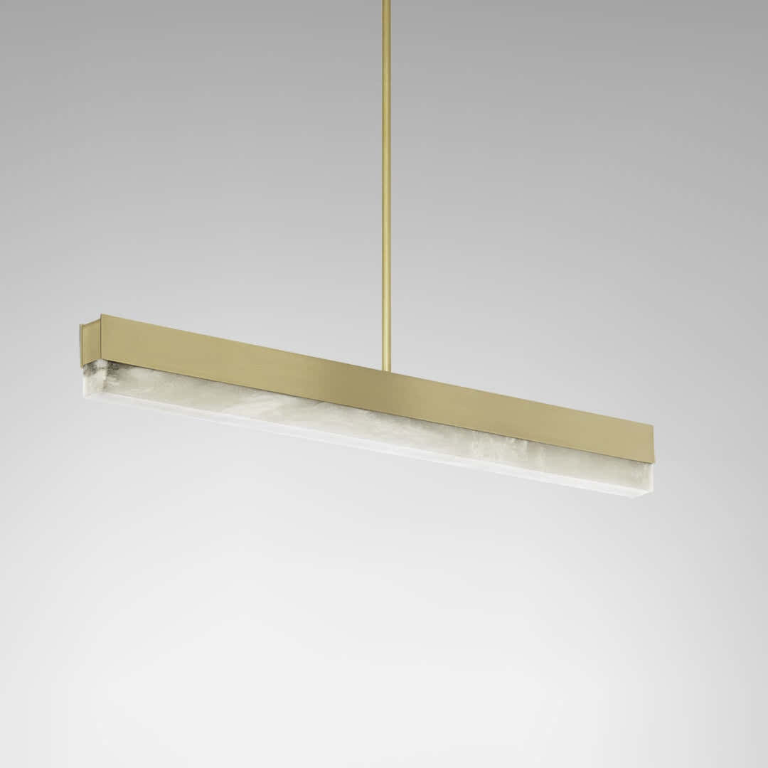 Artes Pendant Light - Alabaster, Bronze & Satin Brass