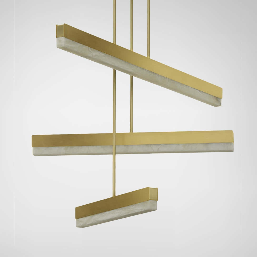 Artes Collective Pendant - Alabaster, Bronze & Satin Brass
